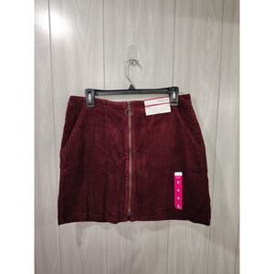 Women's Corduroy Skirt Size 9 NWT Autumn Burgundy School Night Out Club Wear